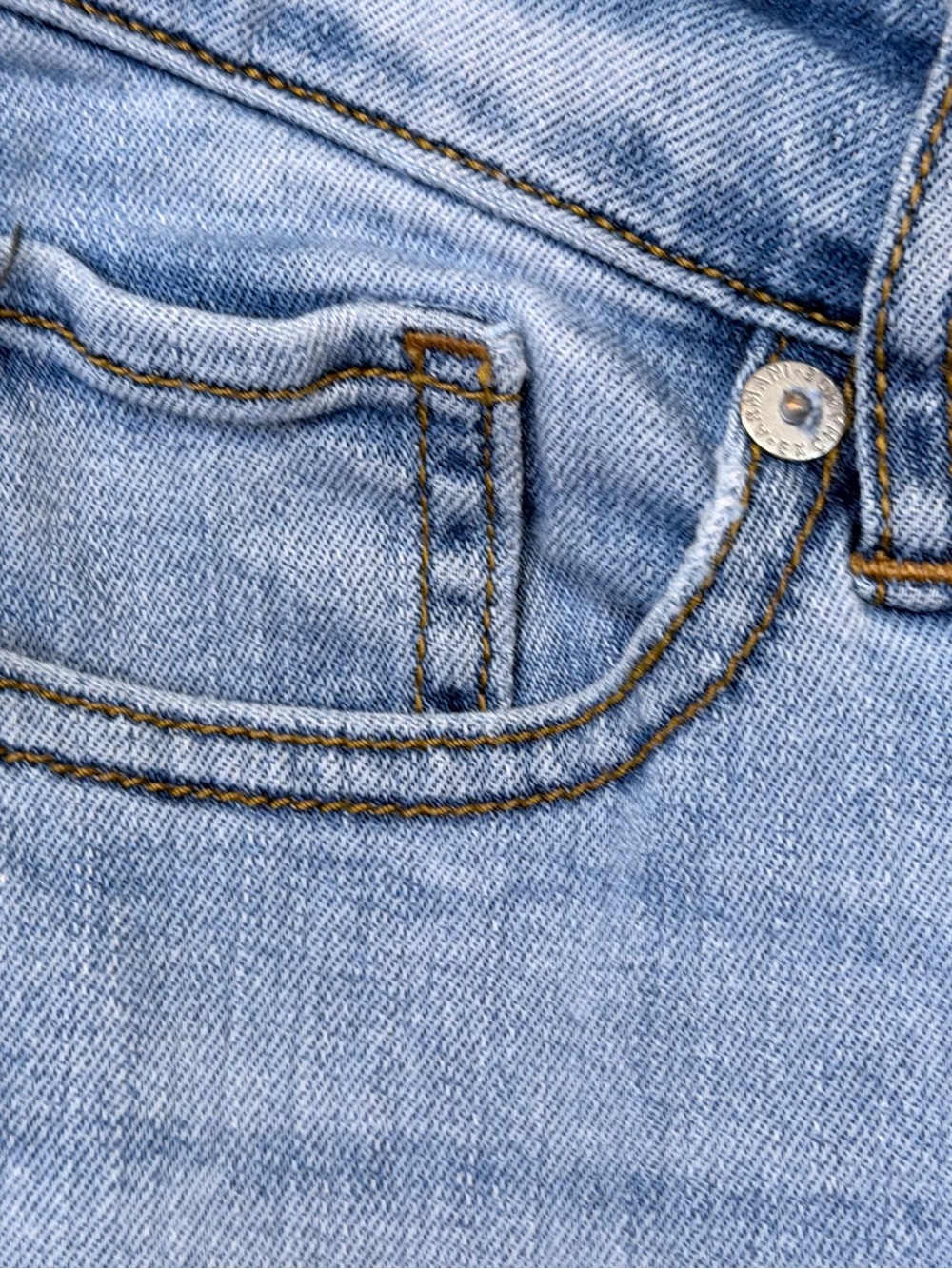 Armani Exchange | Mid-Rise Light Wash Factory Faded Denim Designer Skinny Jeans - Picture 6 of 16